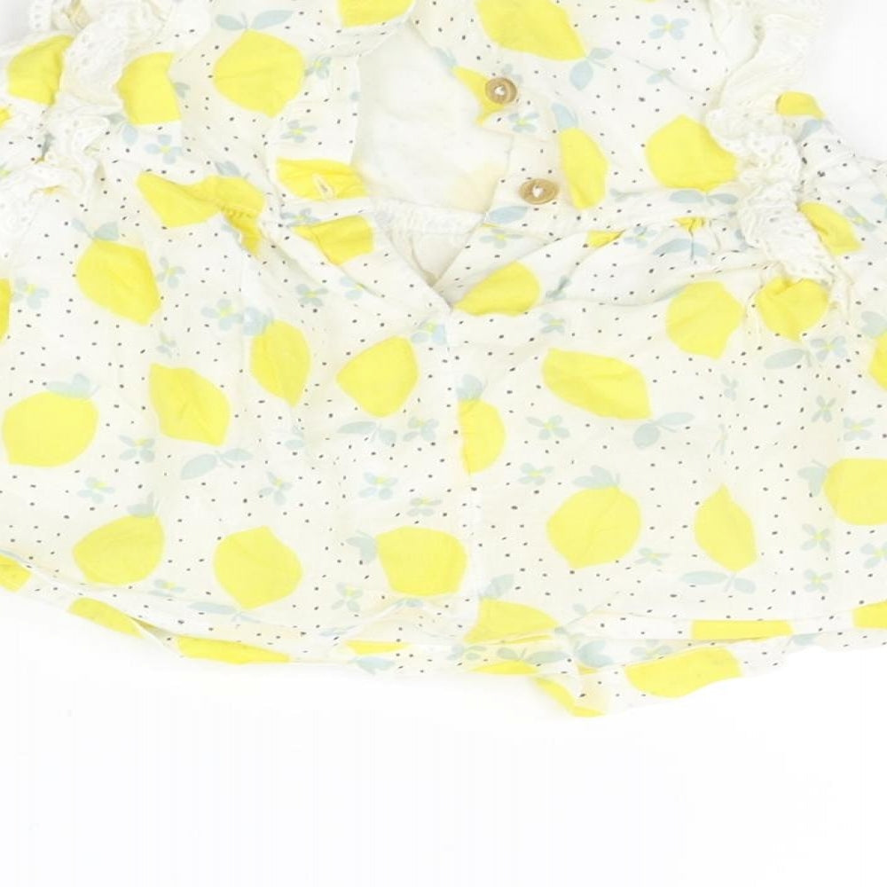 TU Girls White Geometric A-Line Size 12-18 Months - lemons