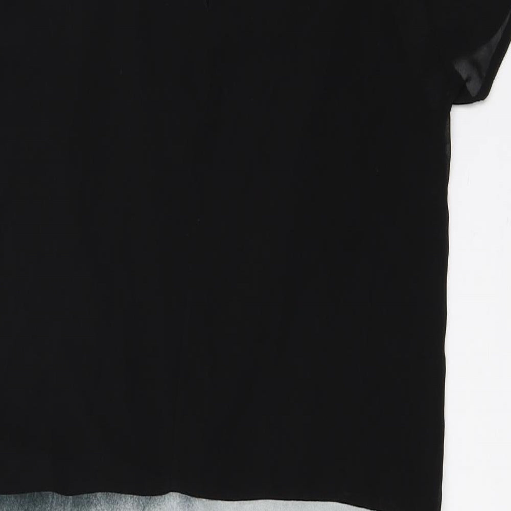 Label Lab Womens Black Basic Blouse Size 8