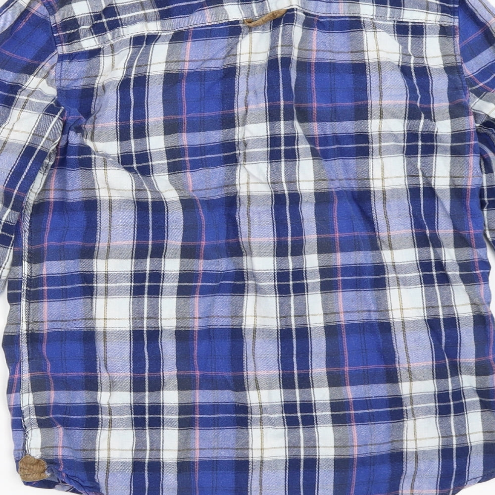 H&M Womens Blue Check Basic Button-Up Size 34