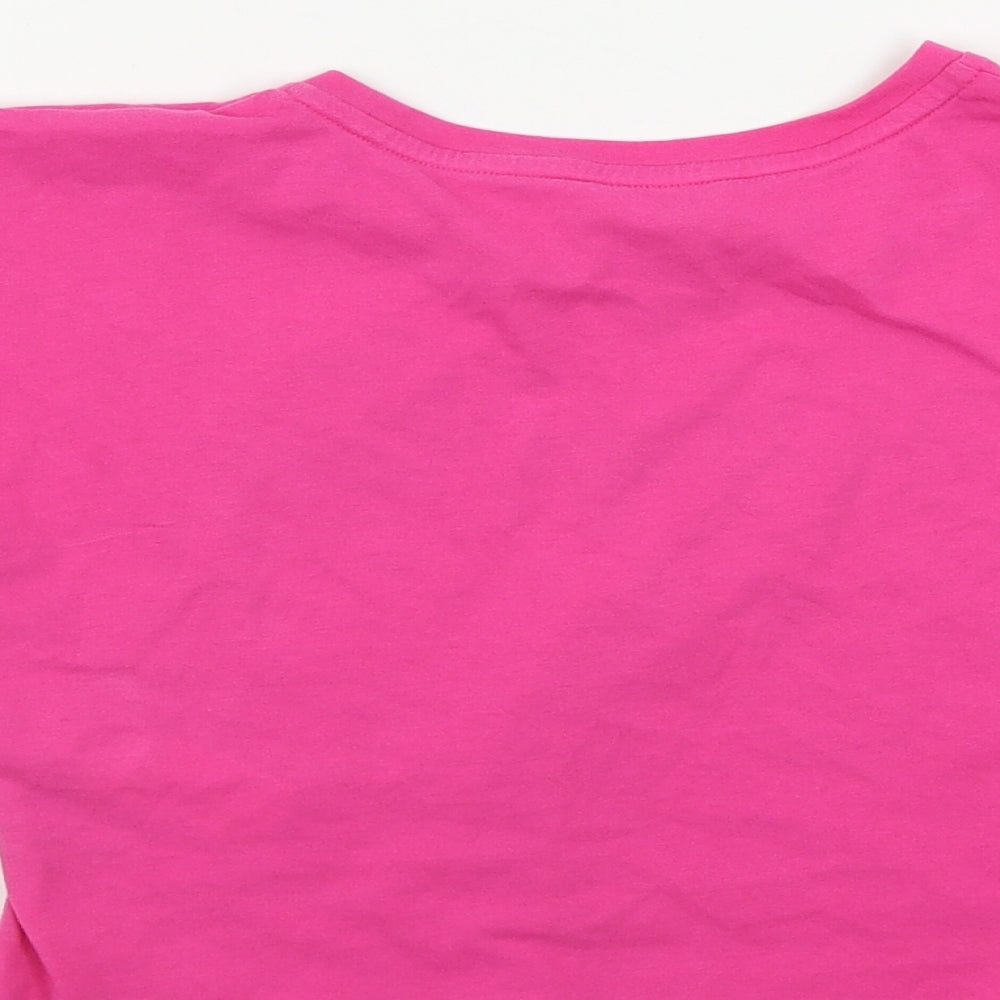 Preworn Girls Pink Cropped T-Shirt Size 8 Years