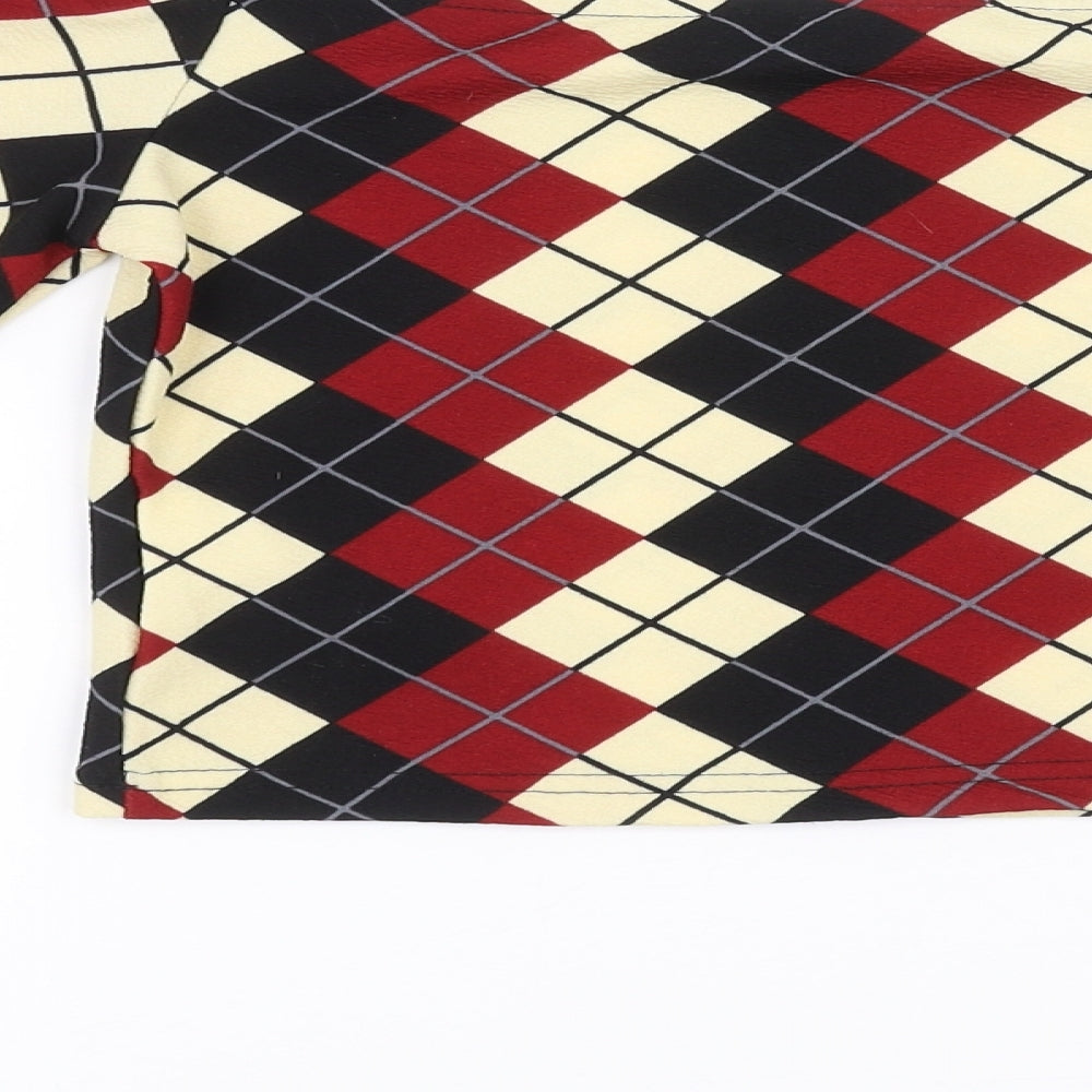 SheIn Womens Red Check Cropped Tank Size M