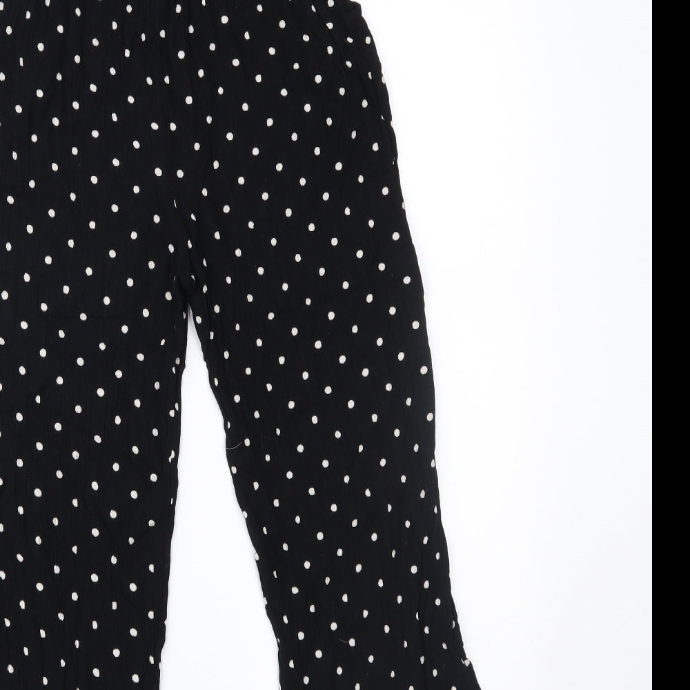 NEXT Girls Black Polka Dot Cropped Trousers Size 9 Years
