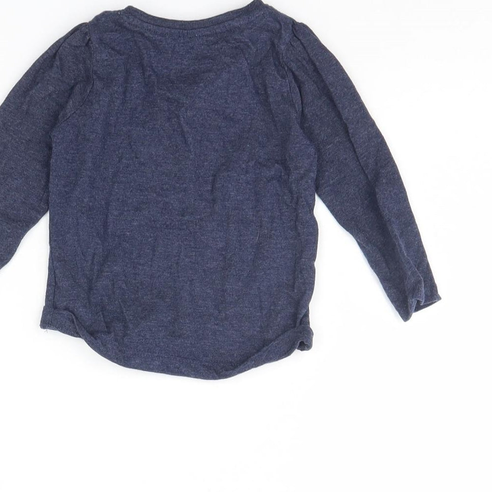Young Dimension Girls Blue Basic T-Shirt Size 9-12 Months - Happy