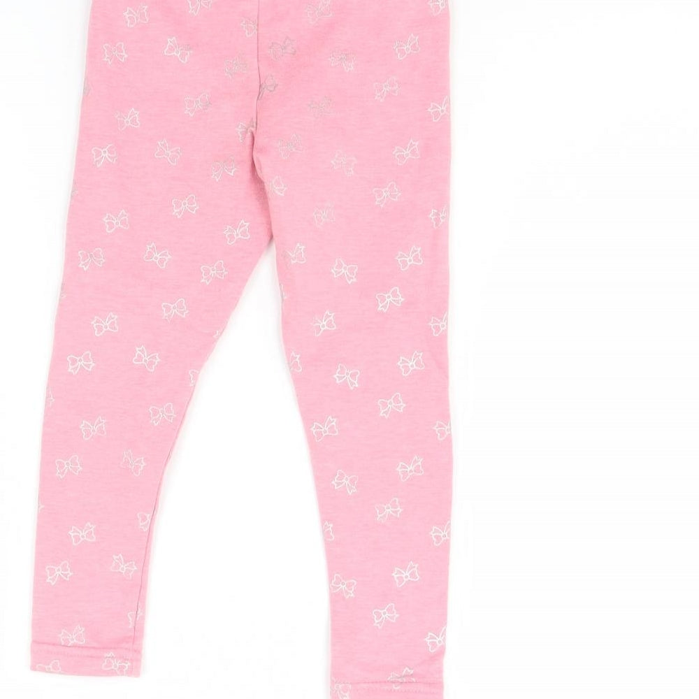 Primark Girls Pink Spotted Capri Trousers Size 2 Years - BOW