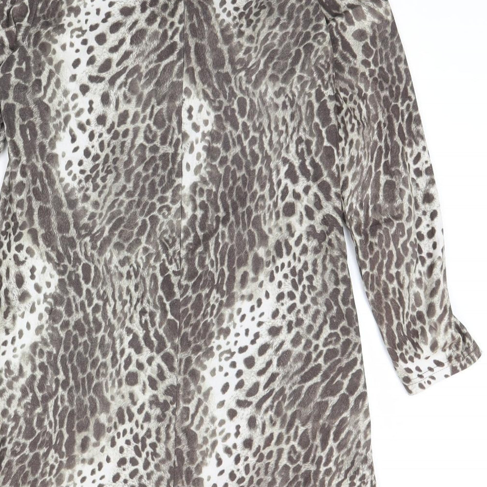 yummy Womens Brown Animal Print Mini Size L