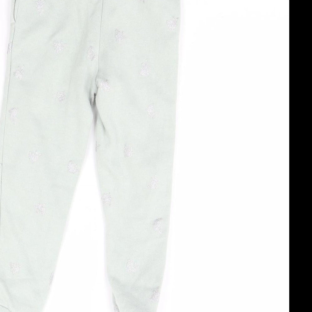 H&M Girls Green Animal Print Jogger Trousers Size 2 Years