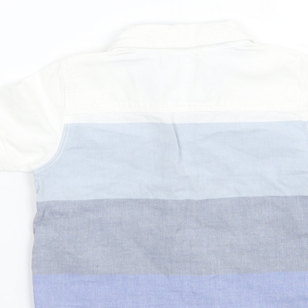 F&F Boys Blue Striped Basic Button-Up Size 3-6 Months