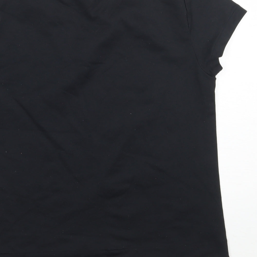 Preworn Womens Black Basic T-Shirt Size 14