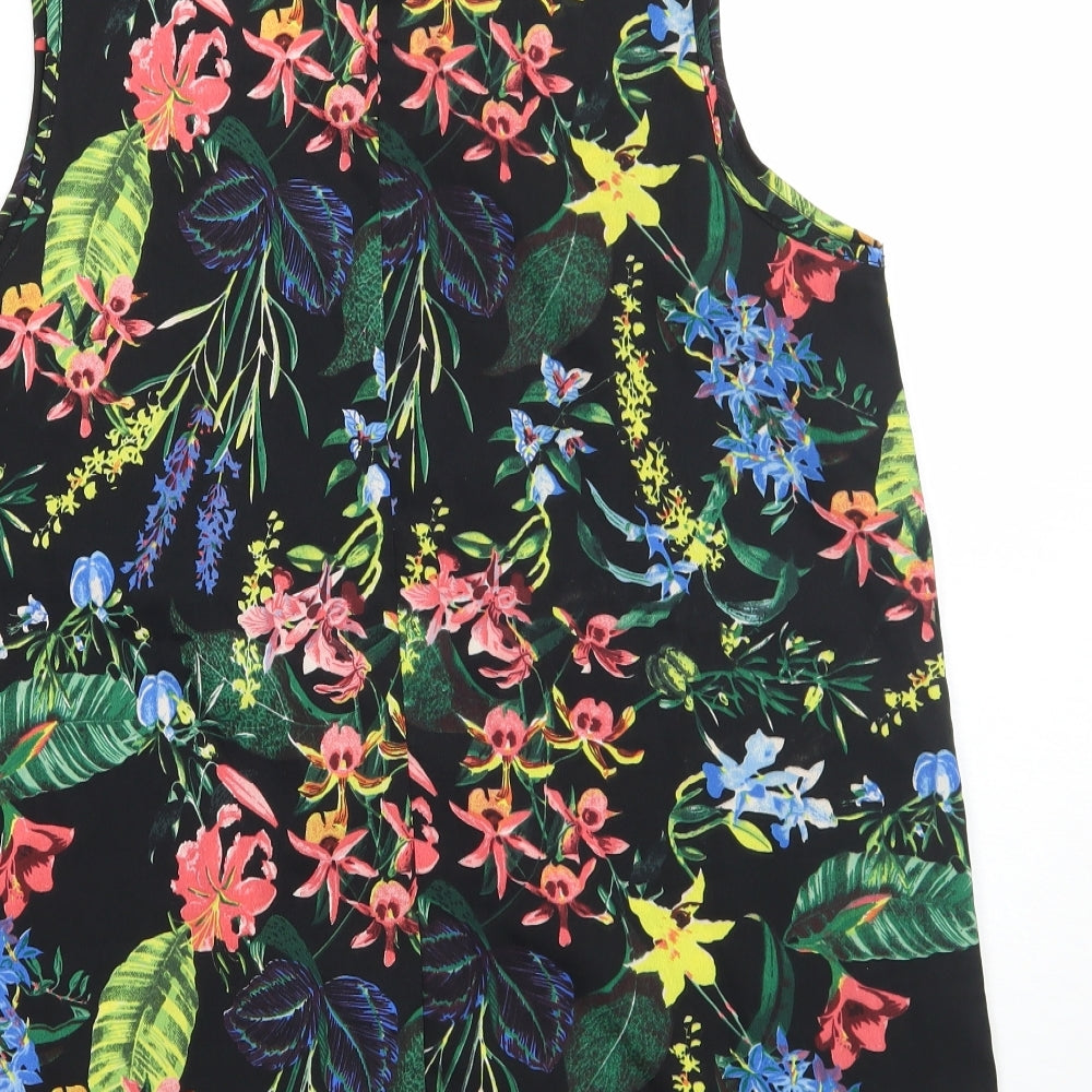 Pep&co Womens Black Floral Basic Blouse Size 12