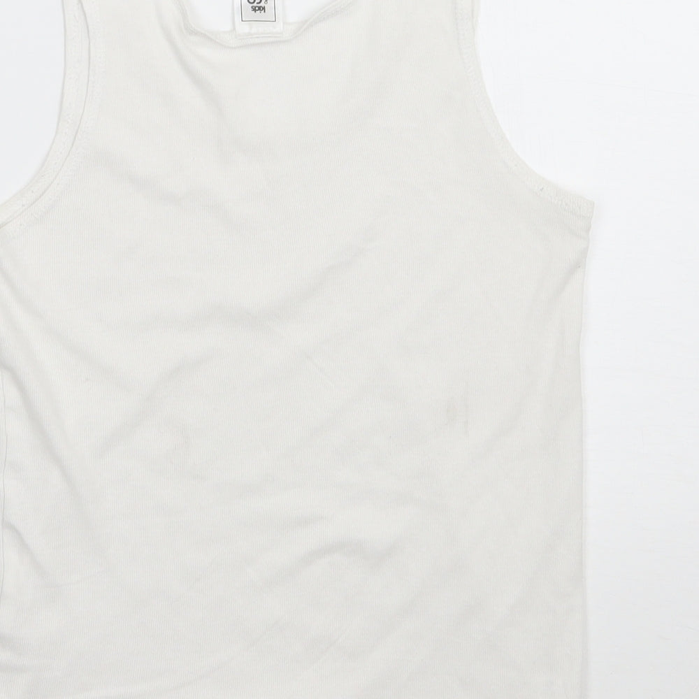 Kids & co Girls White Basic Tank Size 9 Years