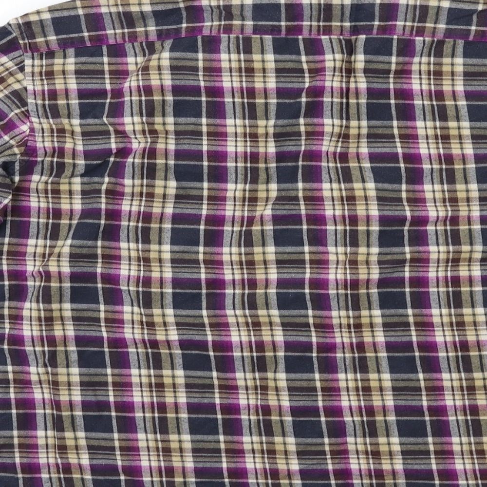 M&S Mens Multicoloured Check Button-Up Size L