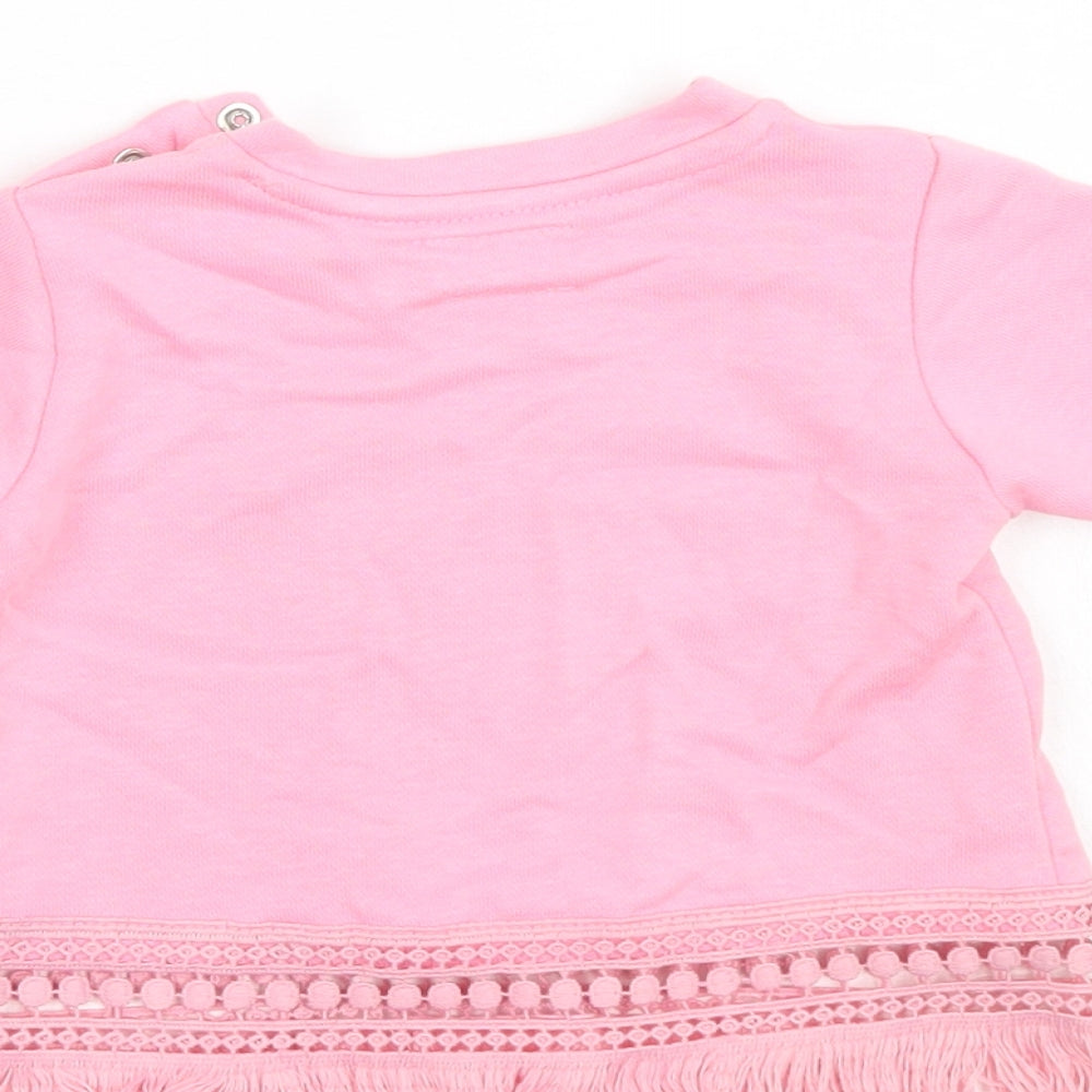 Leisure Club Girls Pink Pullover Jumper Size 6-9 Months