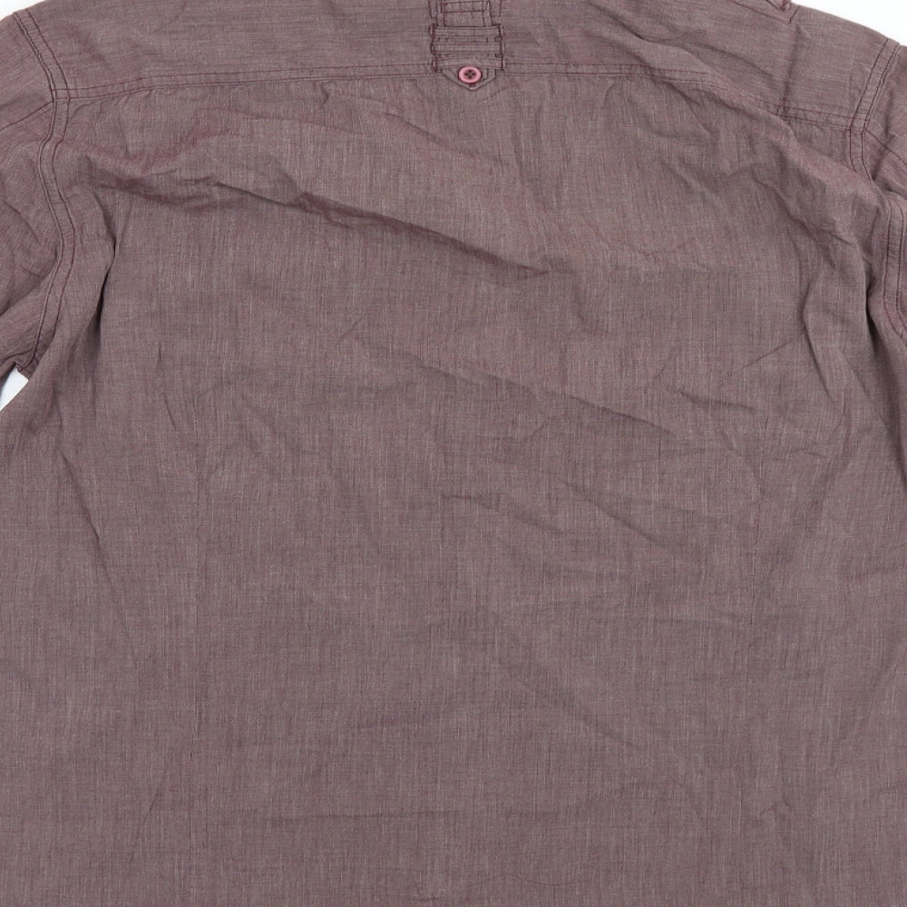 Lime Mens Purple Button-Up Size L