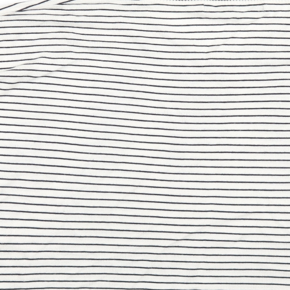 Marks & Spencer Womens White Striped Pullover Jumper Size M