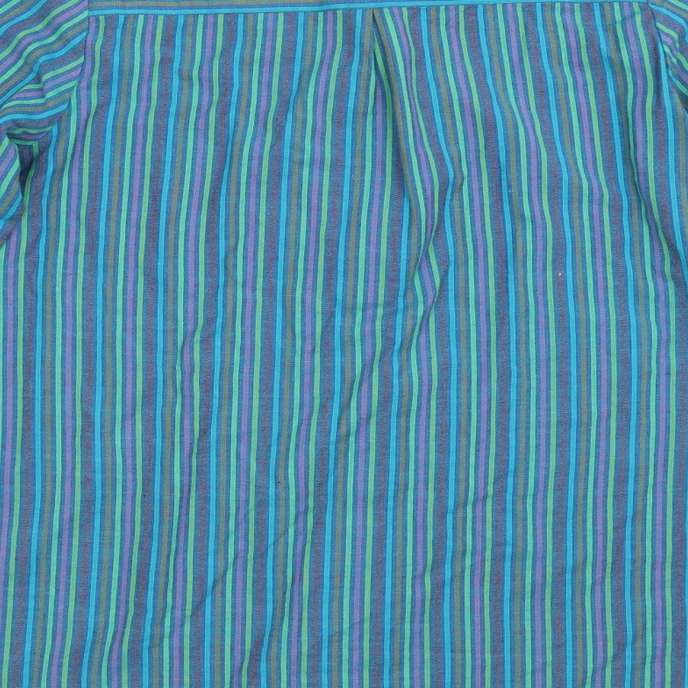 DW Shop Mens Green Striped Button-Up Size 40