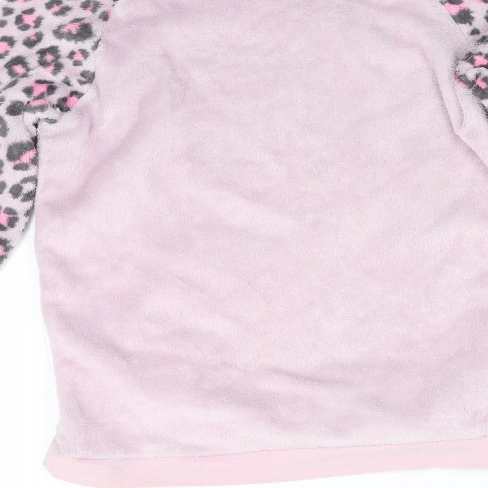 Pep&Co Girls Pink Animal Print Fleece Top Pyjama Top Size 10-11 Years