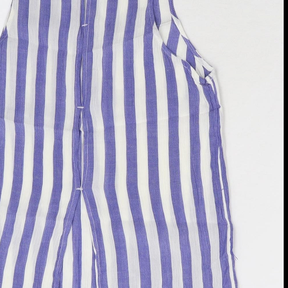 Divided Womens Blue Striped Basic Tank Size 4