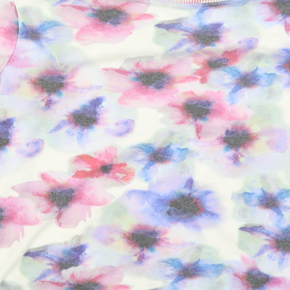 Dorothy Perkins Womens White Floral Pullover Jumper Size 10