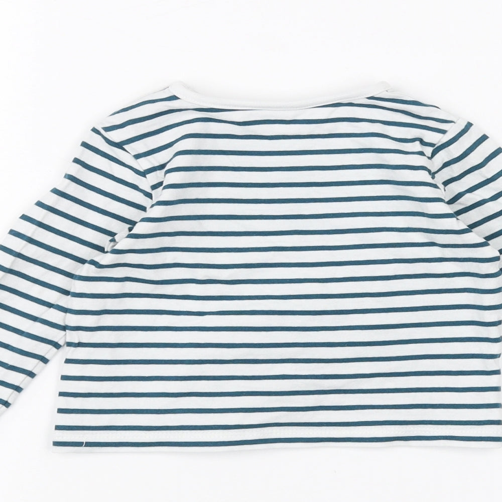 TU Baby White Striped Basic T-Shirt Size 6-9 Months
