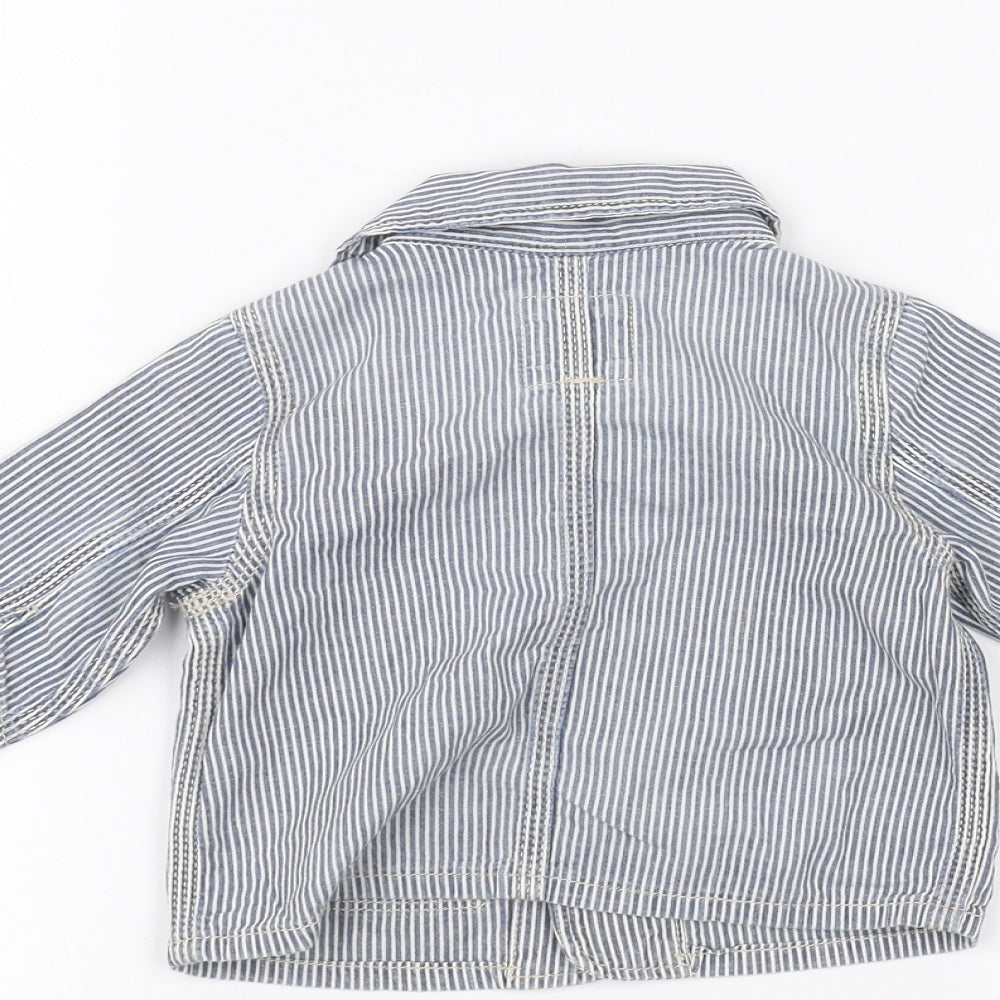 Gap Baby Blue Striped Basic Button-Up Size 3-6 Months