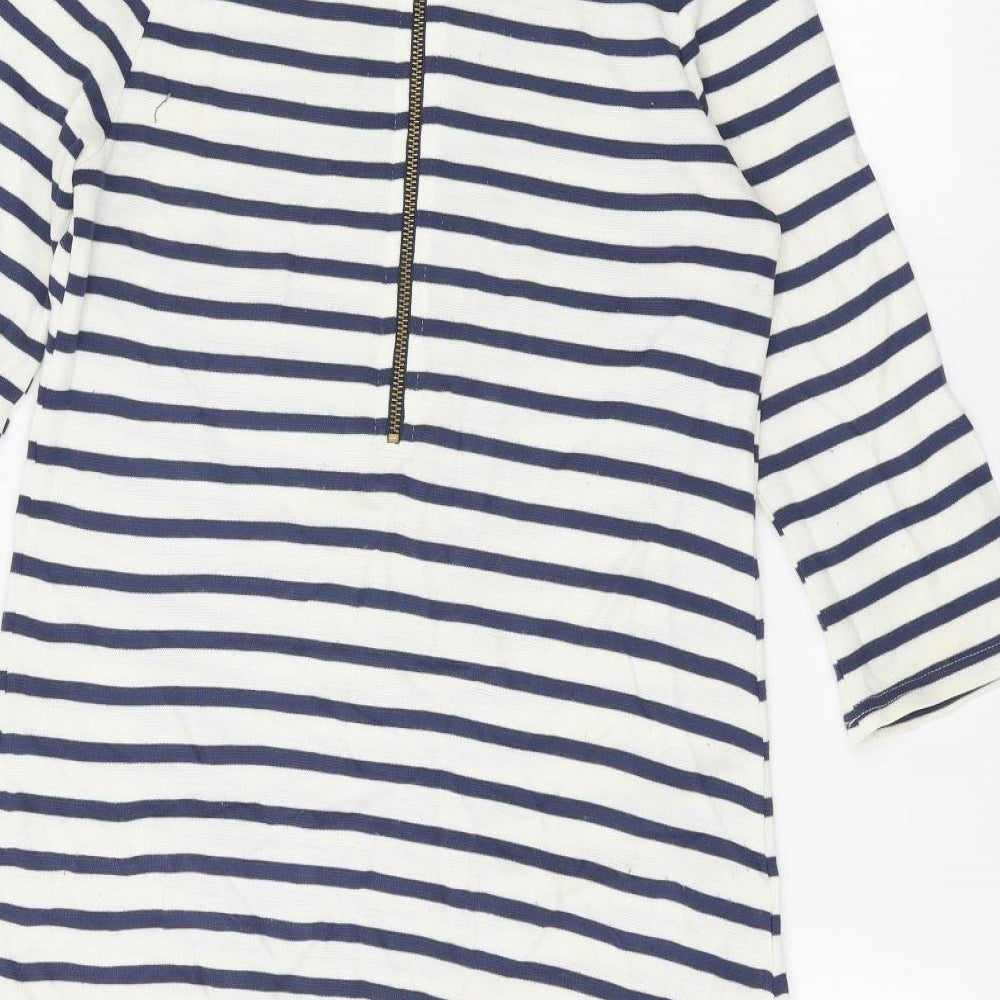 Topshop Womens White Striped Pullover Jumper Size 8