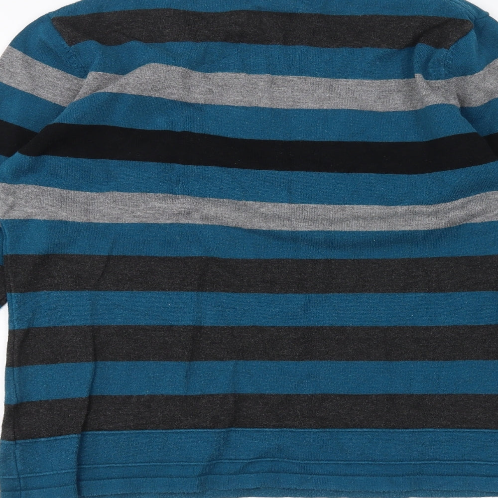 Elegance Womens Blue Striped Pullover Jumper Size M