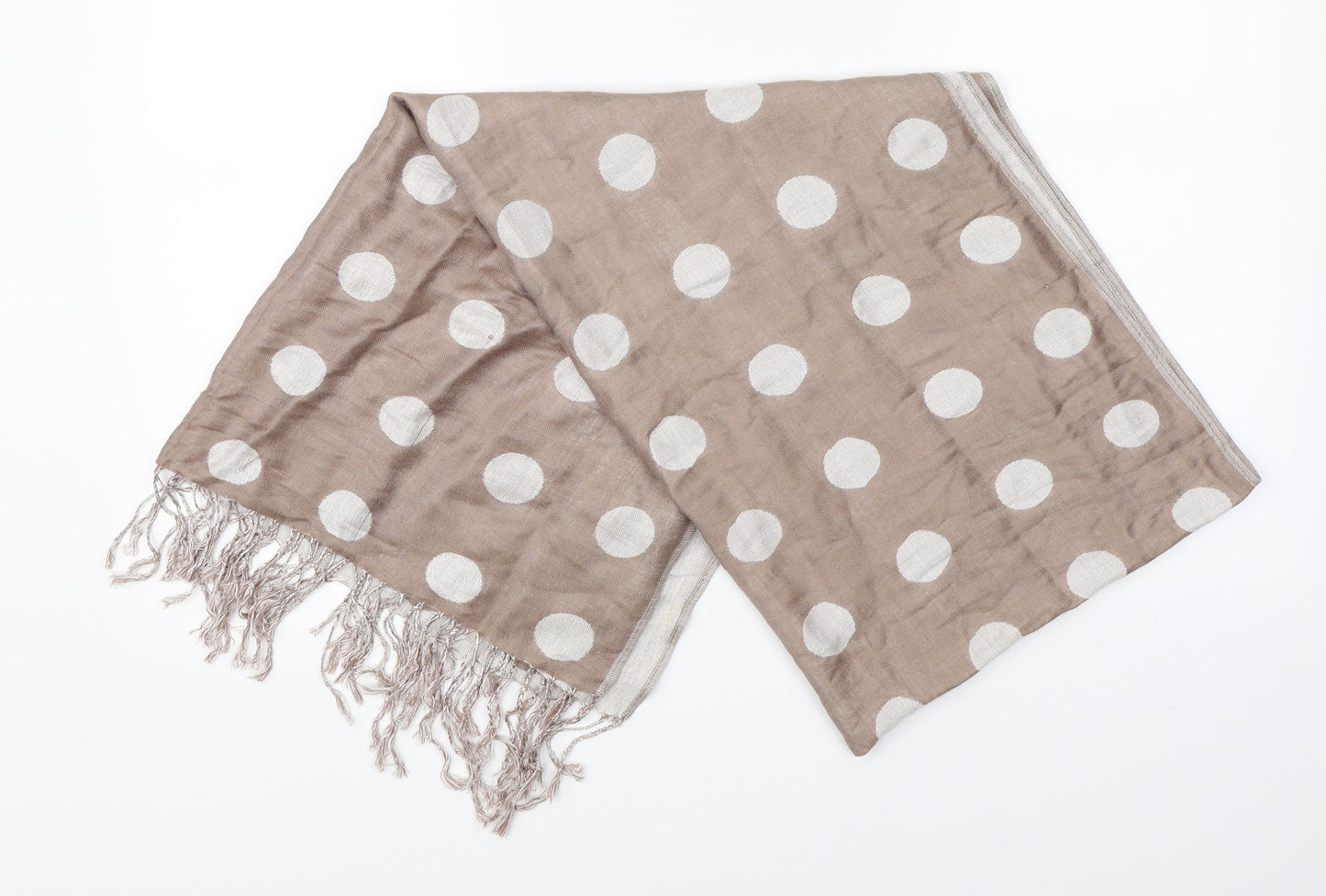 Preworn Unisex Brown Polka Dot Scarf