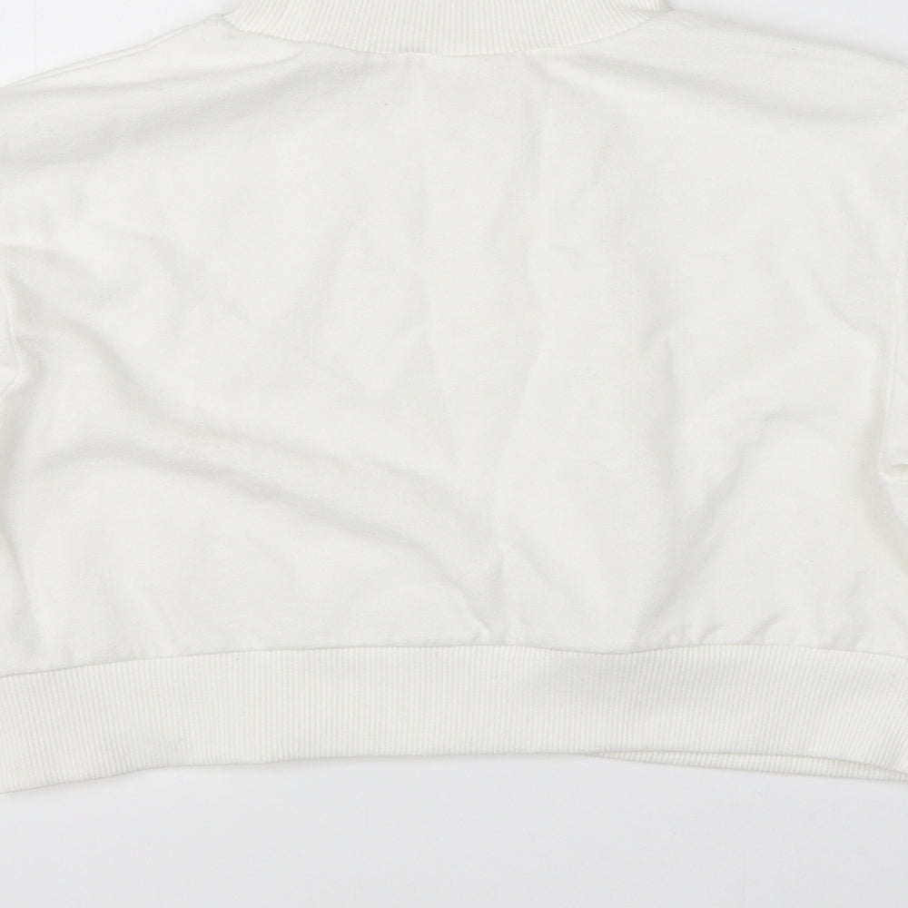 Miss Selfridge Womens White Pullover Sweatshirt Size 4 - cropped