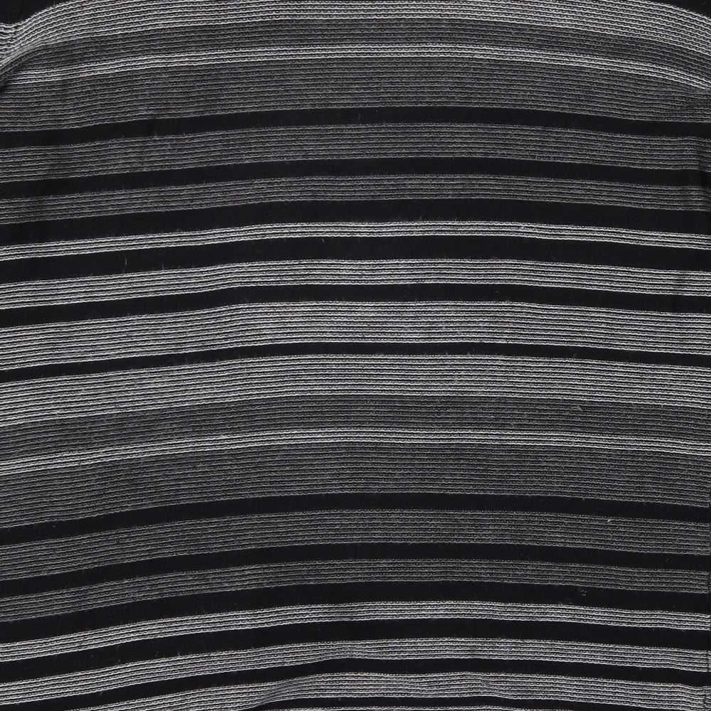 Bonmarché Womens Grey Striped Cardigan Jumper Size M