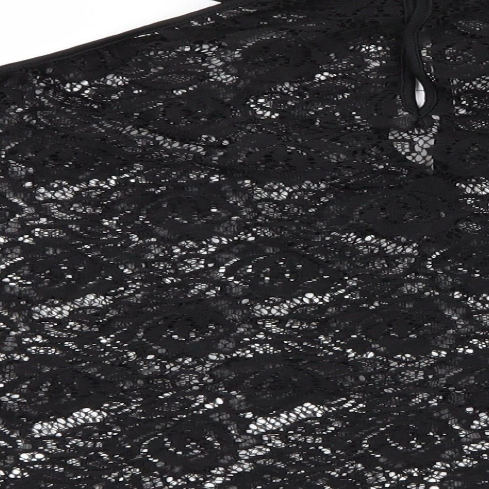Influence Womens Black Floral Basic Blouse Size 12