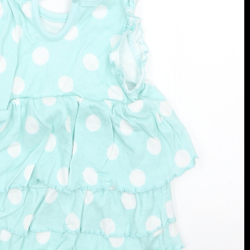 George Girls Green Polka Dot Basic T-Shirt Size 9-12 Months