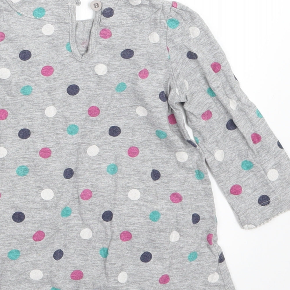 Mini Club Girls Grey Polka Dot Basic T-Shirt Size 6-9 Months