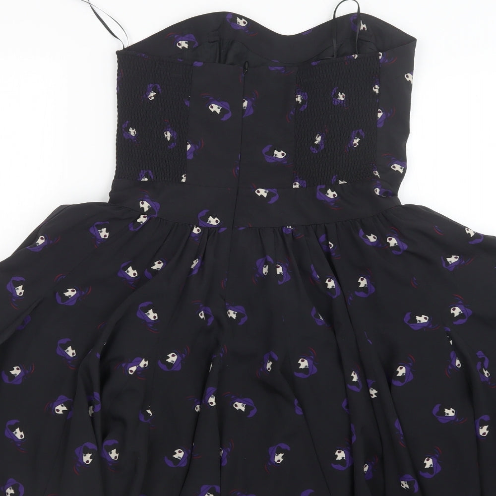 Oasis Womens Black Geometric Mini Size 10