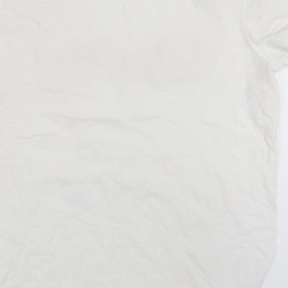 Gildan Womens White Basic T-Shirt Size L