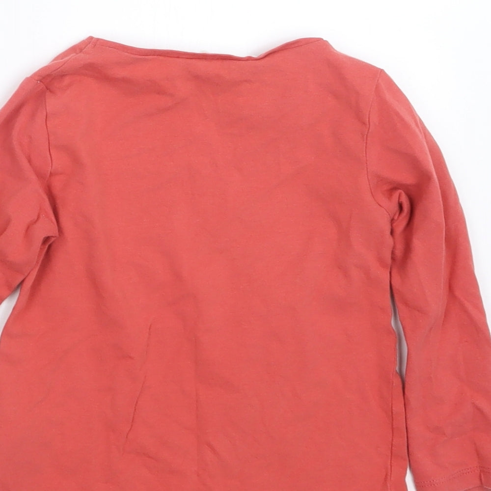 H&M Girls Orange Basic T-Shirt Size 2-3 Years - Christmas