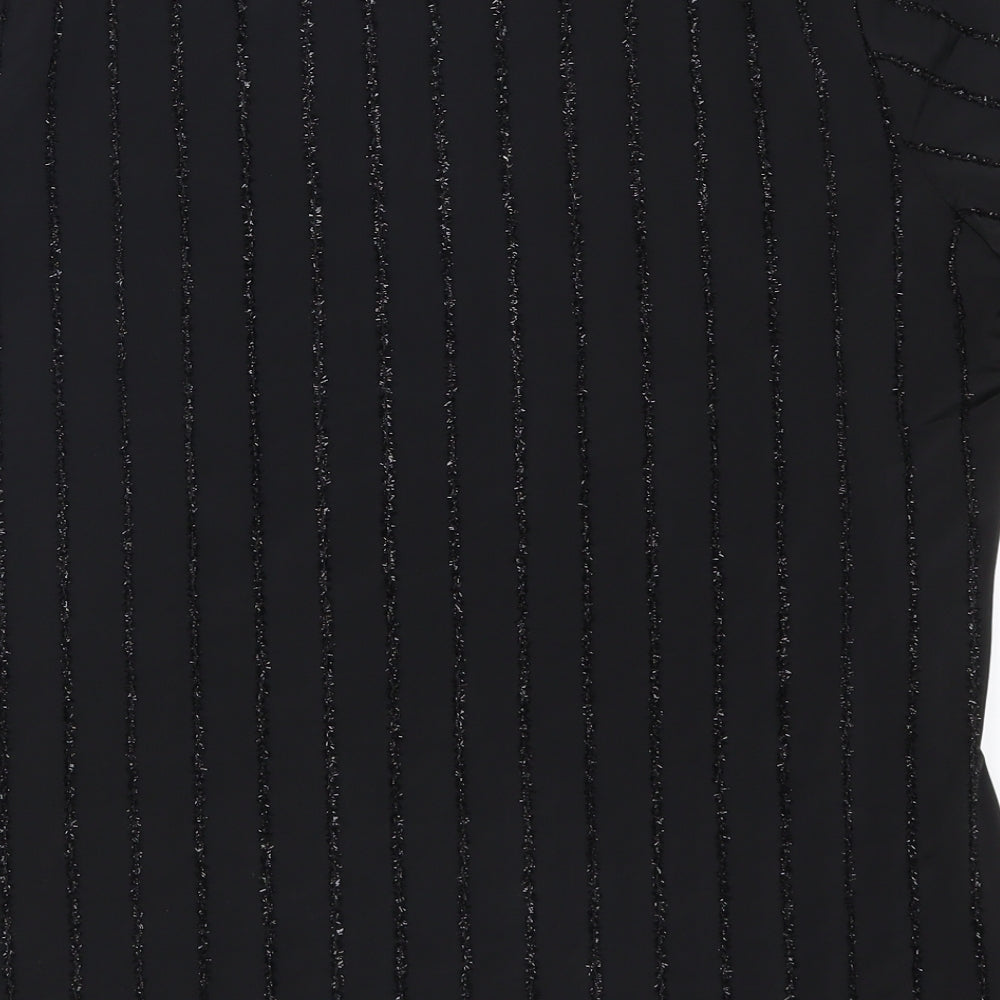 Saloos Womens Black Striped Basic T-Shirt Size M