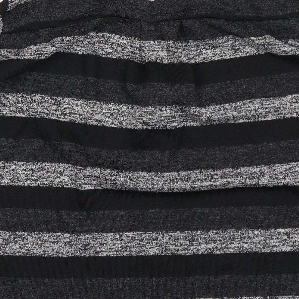 New Collection Womens Black Striped Full Zip Sweatshirt Size S