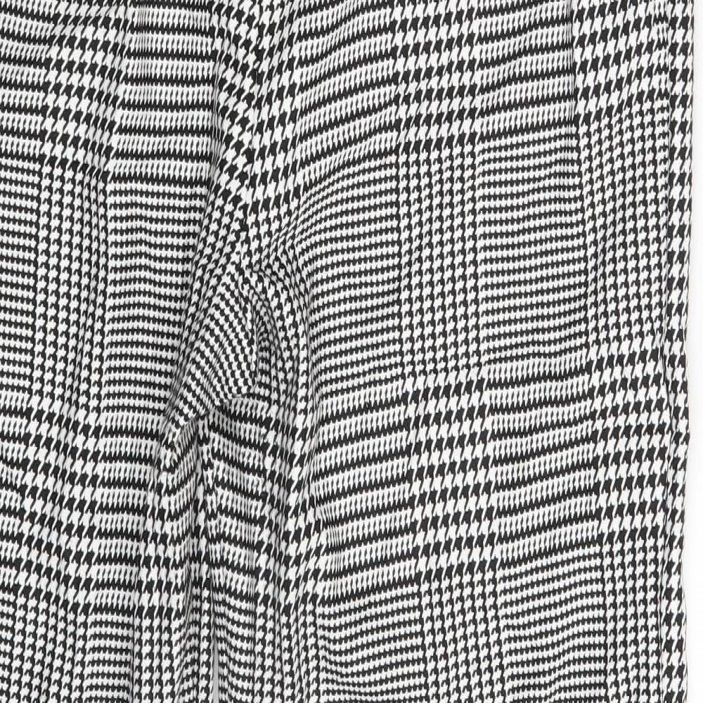 Marks & Spencer Womens White Herringbone Trousers Size 14 L27 in