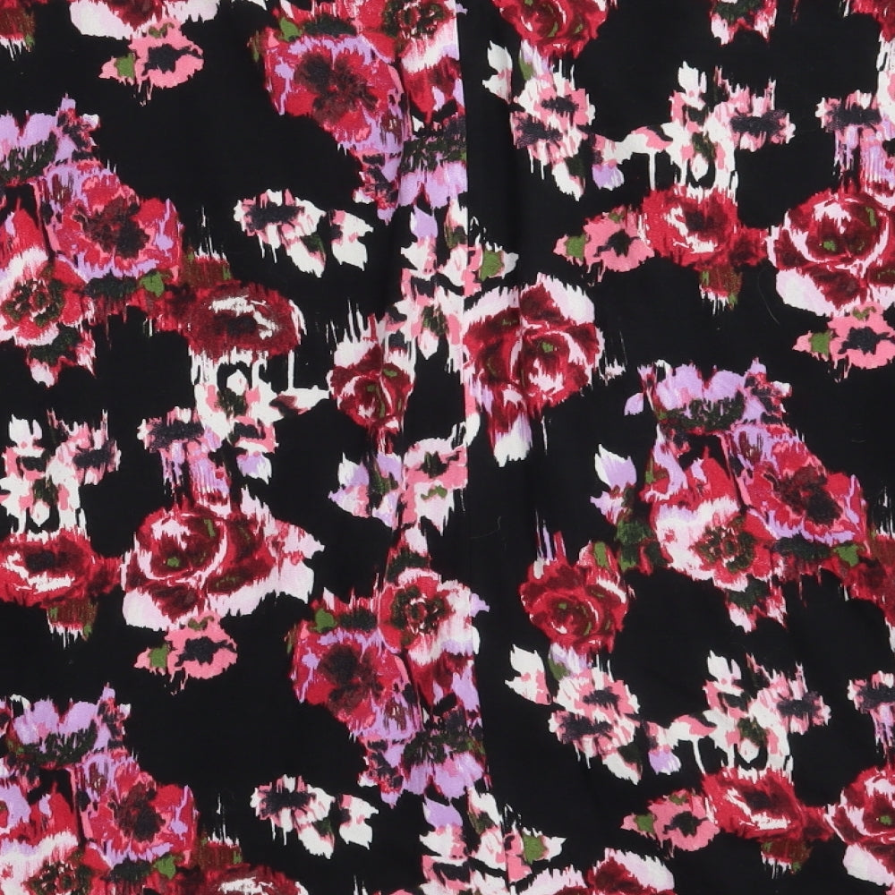 F&F Womens Black Floral Basic Blouse Size S