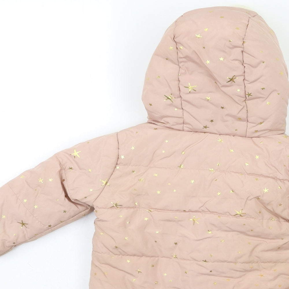 George Baby Pink Puffer Jacket Coat Size 9-12 Months