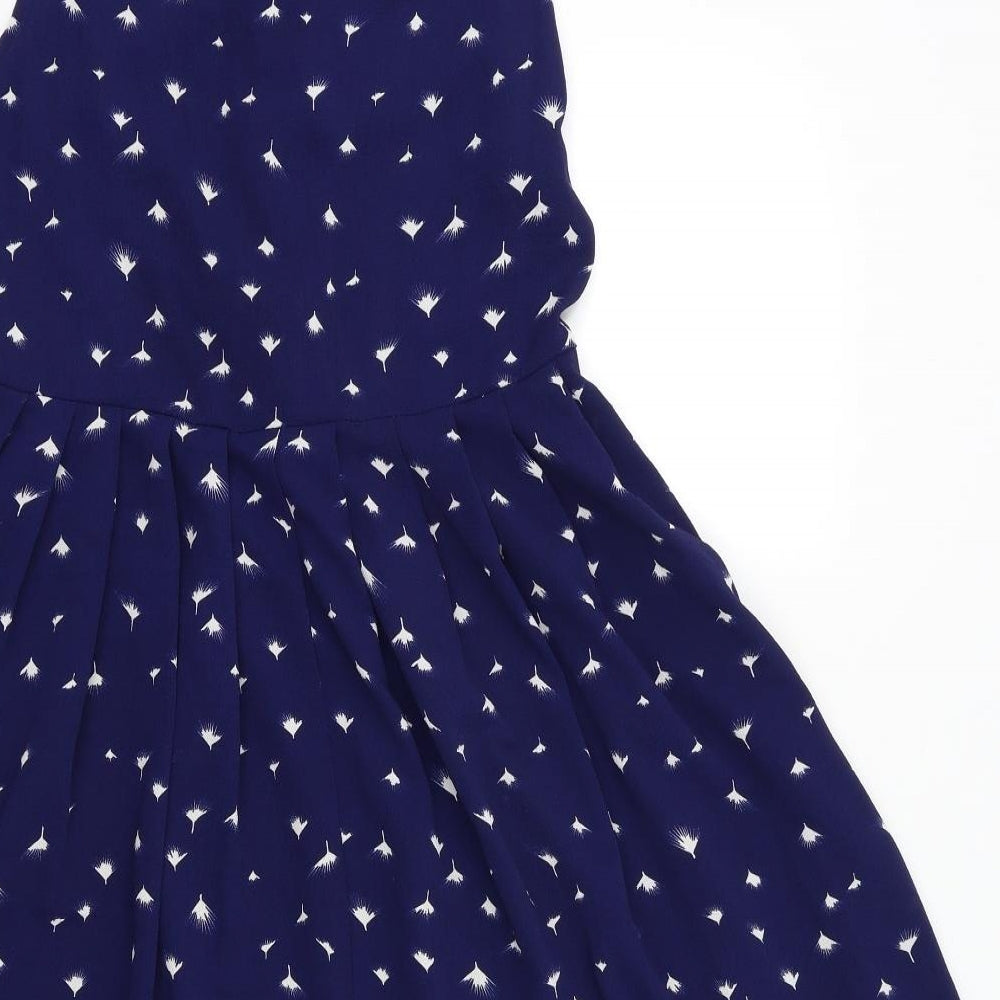 Brave Soul Womens Blue Floral Shift Size XS