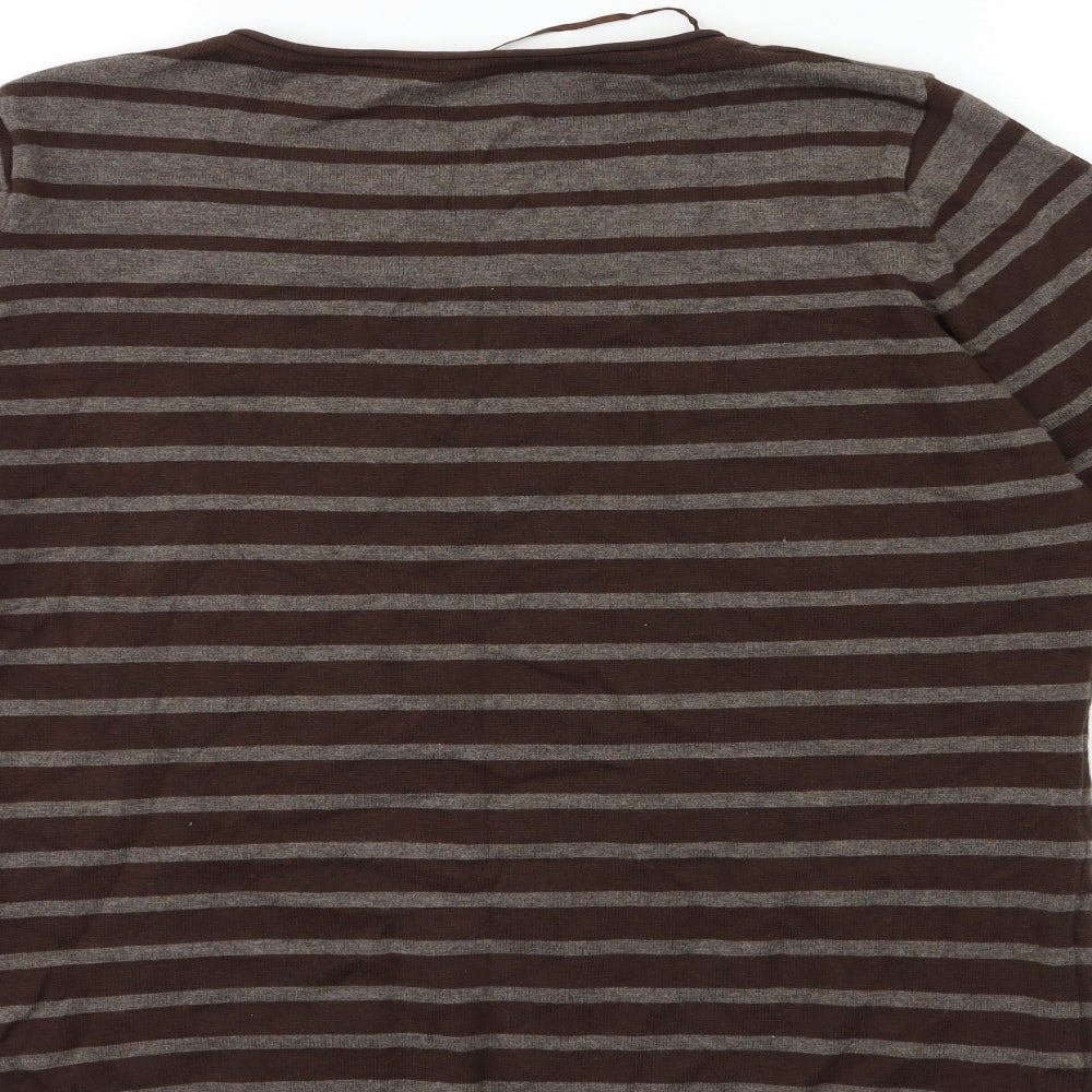 Stooker Womens Brown Striped Pullover Jumper Size 14