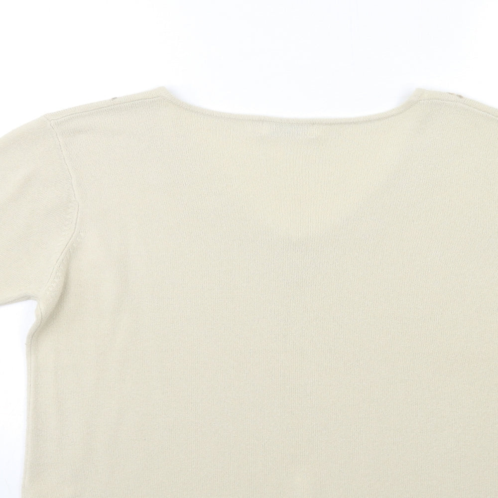 Bonmarché Womens Beige Knit Pullover Jumper Size M