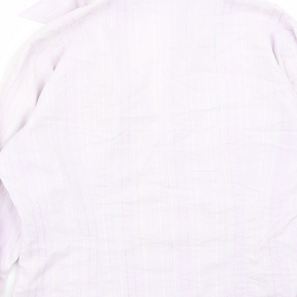 M&S Womens Purple Striped Basic Blouse Size 10