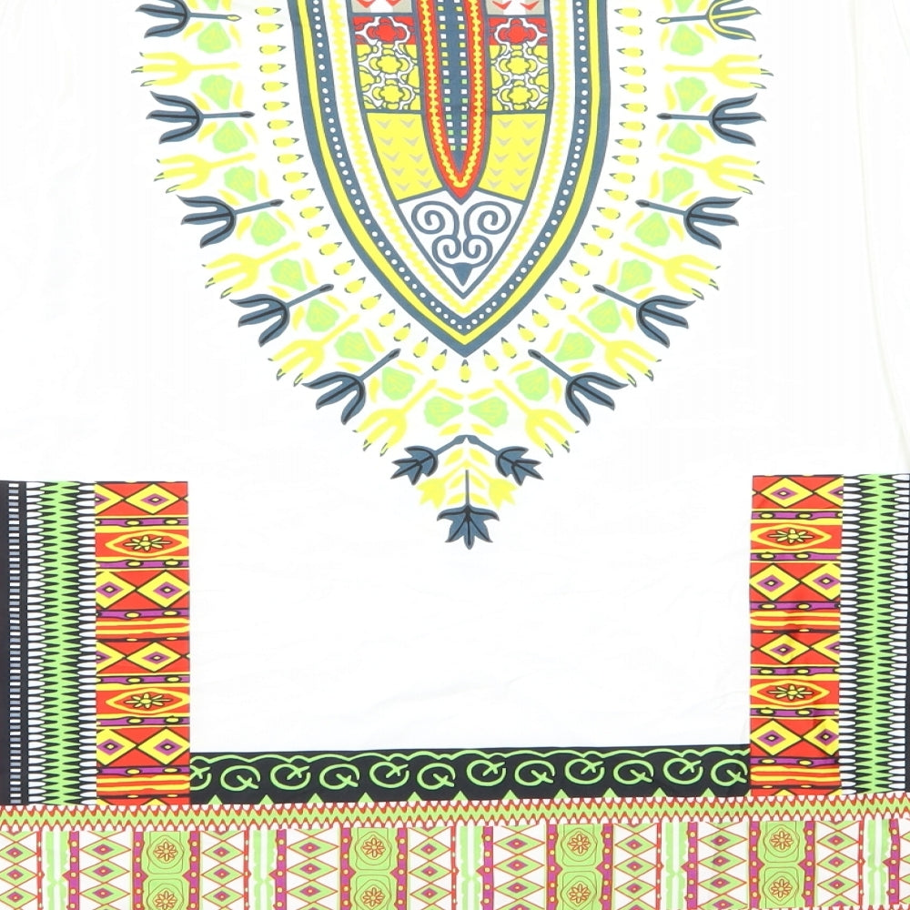 Preworn Womens Multicoloured Geometric Basic T-Shirt Size M