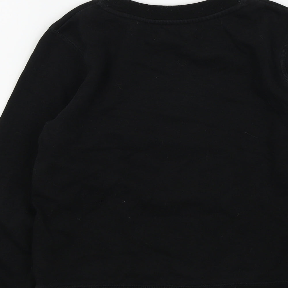 H&M Girls Black Colourblock Pullover Jumper Size 8-9 Years