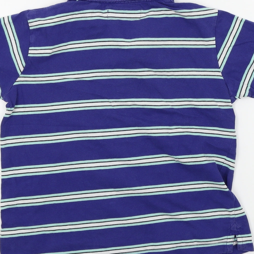 Next Boys Blue Striped Basic Polo Size 5-6 Years