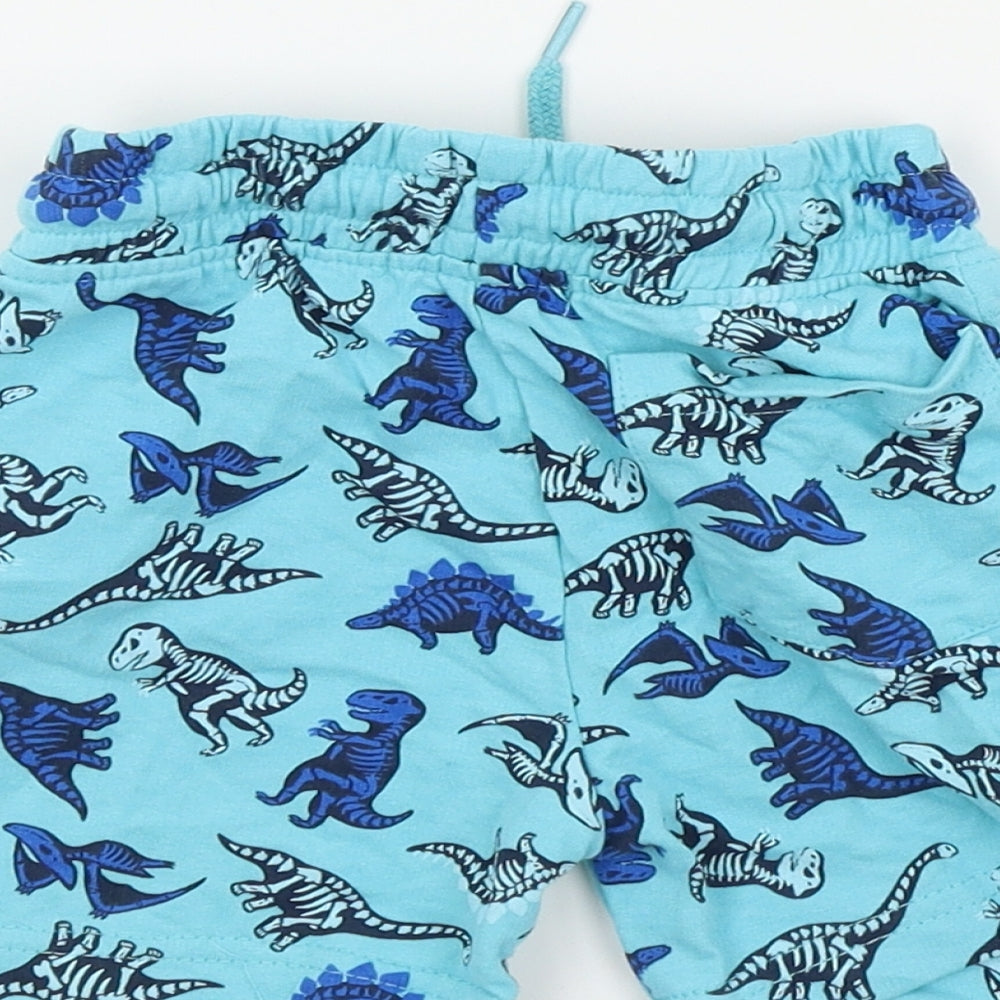 pep&co Boys Blue Geometric Cropped Trousers Size 9-12 Months - dinasours