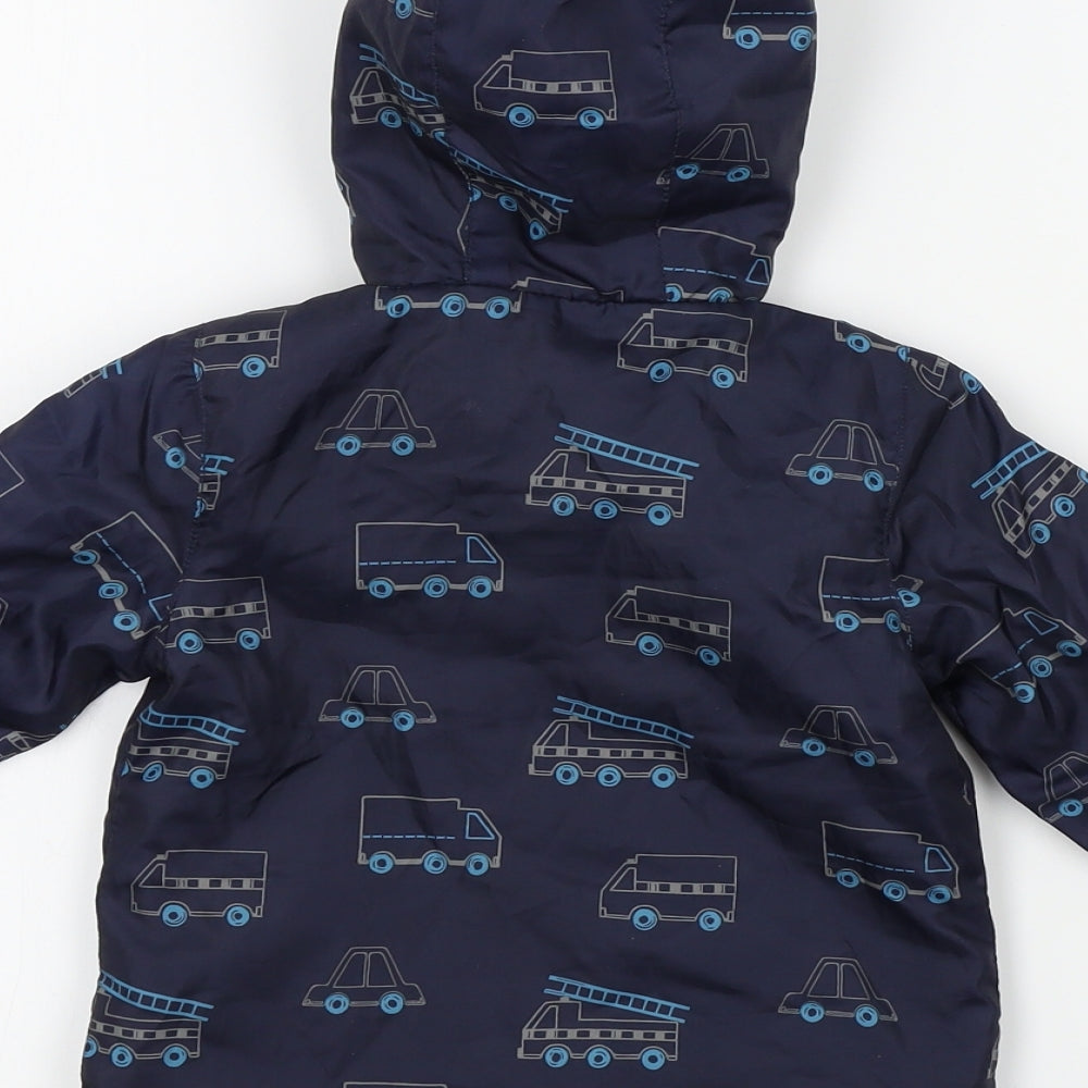 peackocks Boys Blue Geometric Basic Jacket Coat