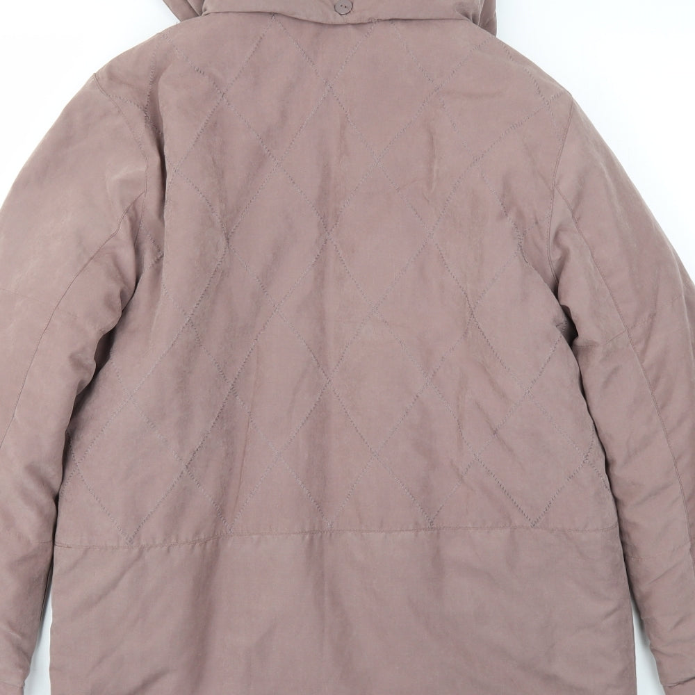JANNET TAYLOR Womens Purple Jacket Coat Size 10